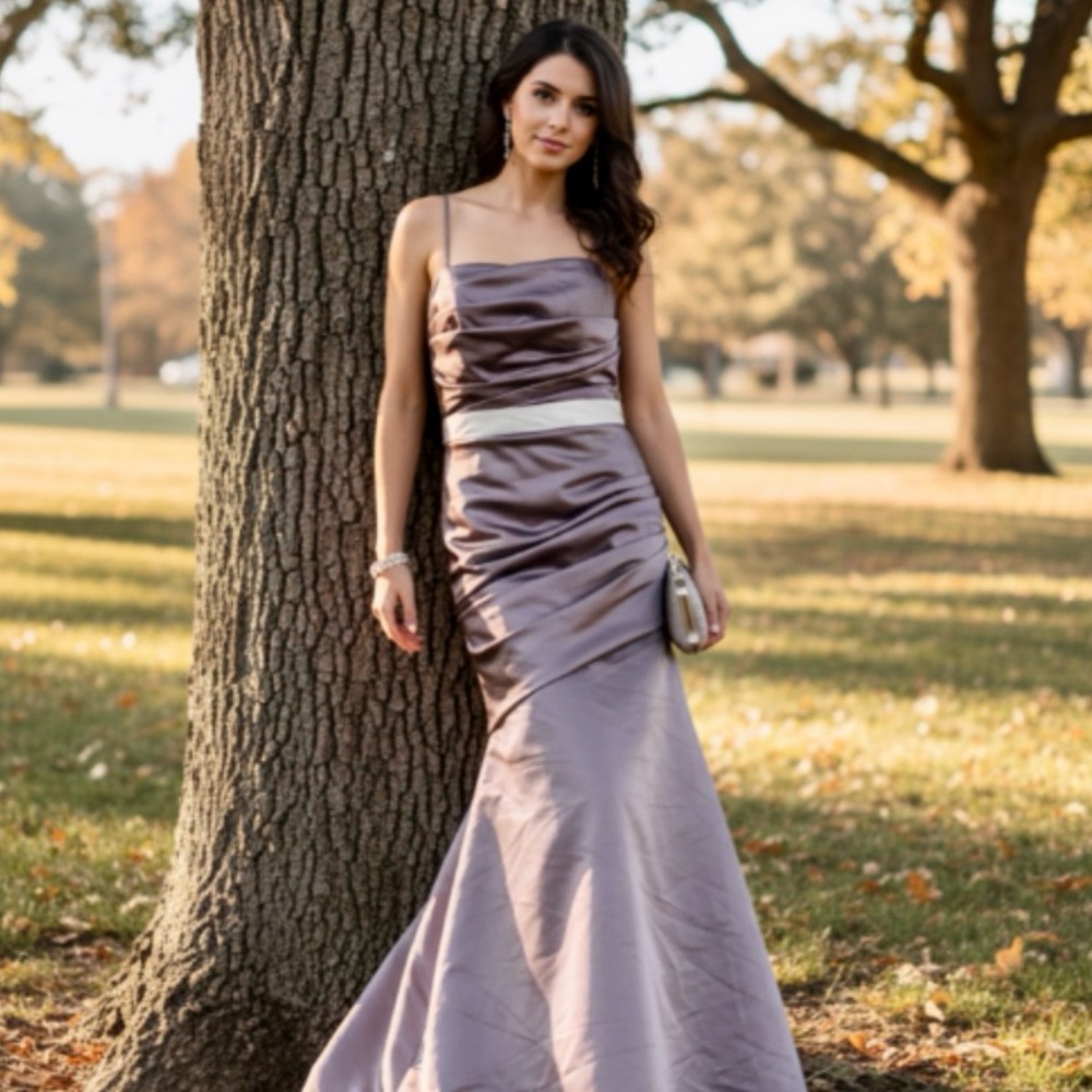 Wtoo by Watters & Watters Nordstrom Gray Bridesmaid Gown Size 6 - Picture 3 of 11